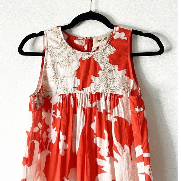 Figue Zaza Embroidered Sleeveless Tiered High-Low Midi Dress - Picture 7 of 14